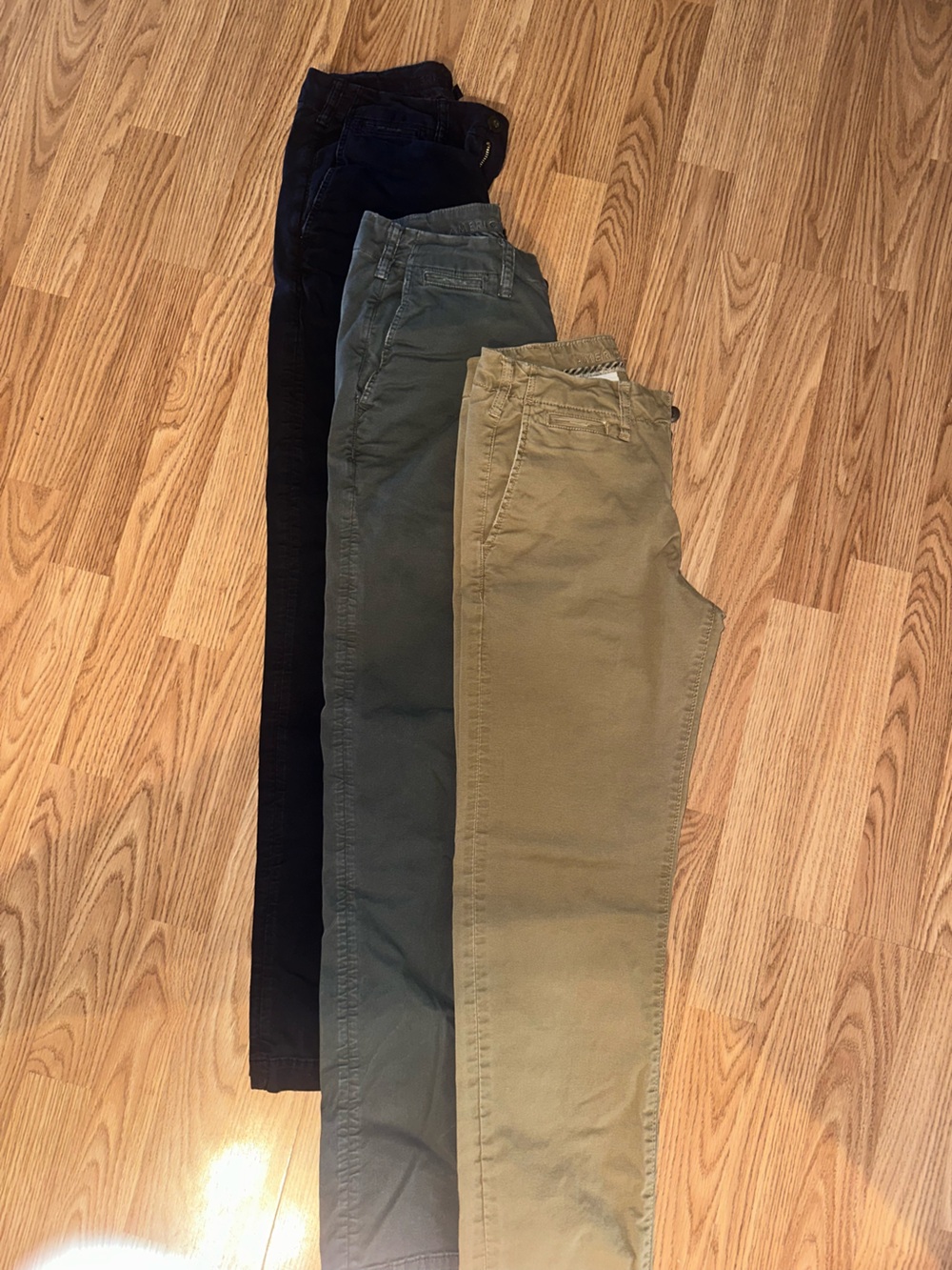 Set of 3 American Eagle Chino Pants in Black, Gray and Khaki 28x34